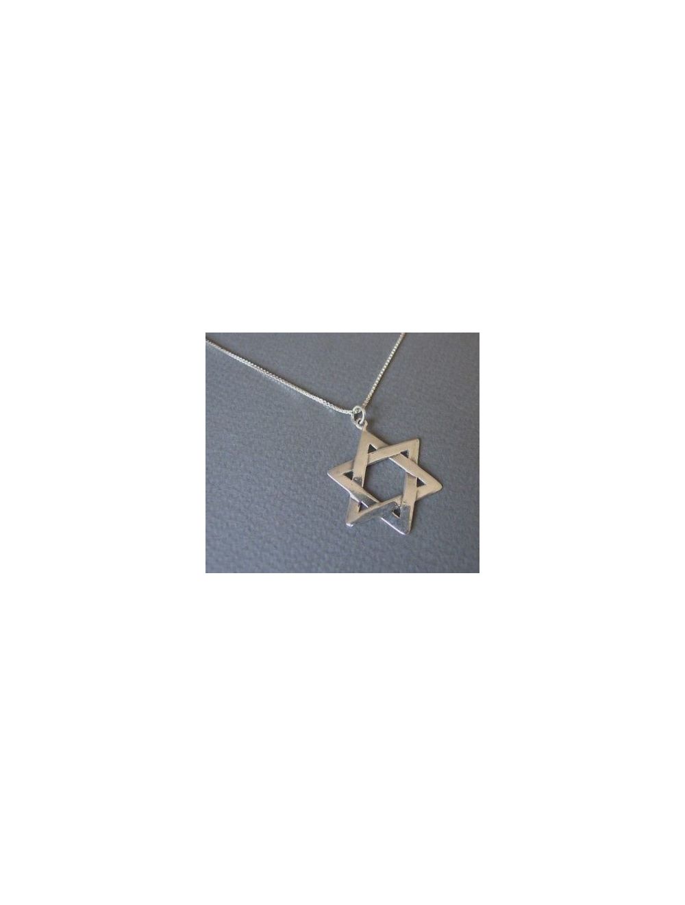 Silver Plated The Star of David Necklace Jewish Judaism 45cm Chain Diamantes UK